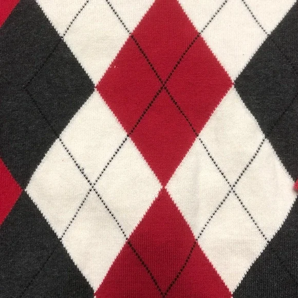 IZOD Red,Gray & White Argyle Sweater, Size 2XL - Picture 2 of 6